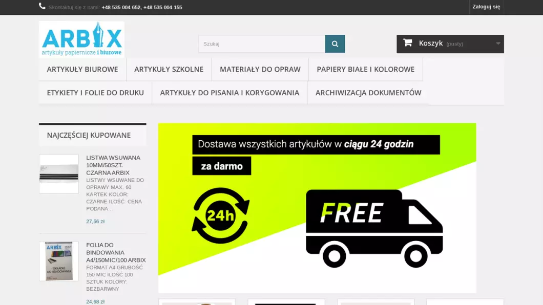 Zrzut ekranu strony
